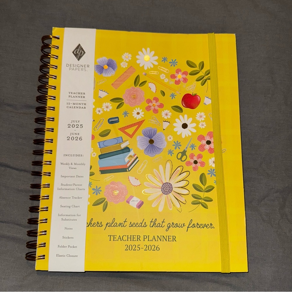 🟣4/$20 New Teacher Planner 12-Month Calendar